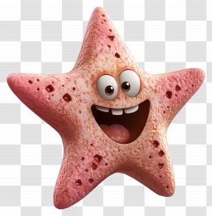 Starfish - Smiling Pink Cartoon Starfish Illustration Transparent PNG