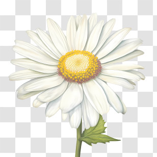 Daisy Flower - White Daisy Flower With Yellow Center Transparent PNG