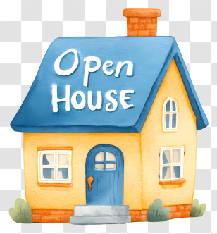 Open House - Open House With Red Roof Transparent PNG