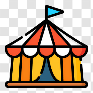 Carnival Circus Tent - Colorful Circus Tent Illustration Transparent PNG