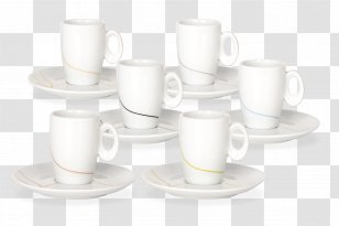 Espresso Tableware Coffee Cup Saucer - Porcelain - Soft Lines Transparent PNG