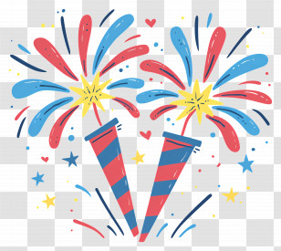Fireworks - Colorful Fireworks In The Sky Transparent PNG