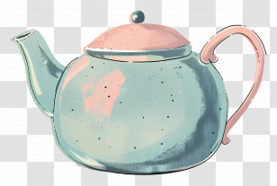Teapot - Pastel Ceramic Teapot Transparent PNG