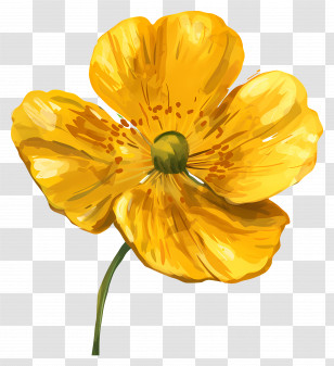 Buttercup Flower - Beautiful Yellow Flower Transparent PNG