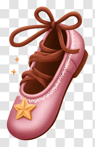 Ballet Slipper - Pink Ballet Shoe With Star Transparent PNG