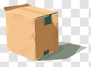 Cardboard Box - Illustration Of A Cardboard Box For Shipping Transparent PNG