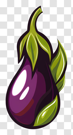 Eggplant Logo - Purple Eggplant Illustration Transparent PNG