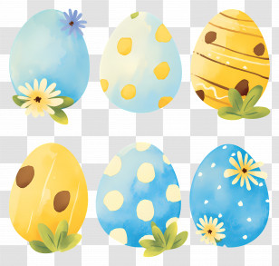 Easter Eggs - Colorful Decorated Easter Eggs Transparent PNG