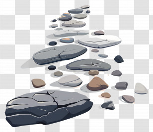 Pebble Path - Stepping Stones Pathway Illustration Transparent PNG