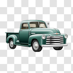 Vintage Truck - Green Vintage Pickup Truck Transparent PNG