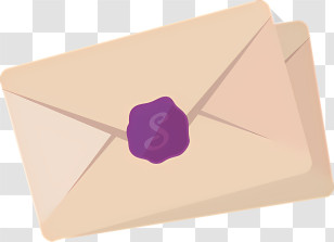 Icon - Sealed Envelope With Purple Wax Transparent PNG