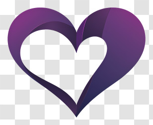 Emoji - Purple Gradient Heart Symbol For Romantic Occasions Transparent PNG