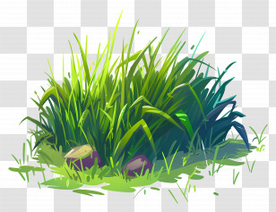 Grass Ground - Green Bush And Grass In Natural Setting Transparent PNG