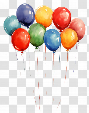 Birthday Balloons - Colorful Party Balloons Transparent PNG