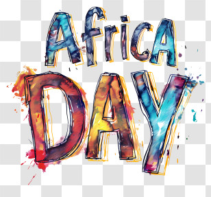 Africa Day - Vibrant Typography Design For Africa Day Celebration Transparent PNG