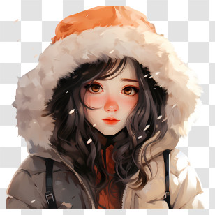 Winter Fashion - Anime Girl In Warm Winter Outfit Transparent PNG