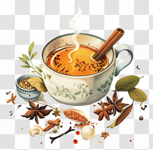 Masala Chai - Herbal Tea With Spices Transparent PNG