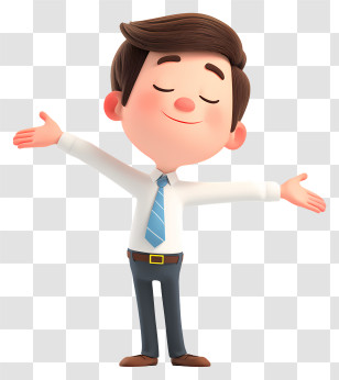 Businessman Feeling Happy - Welcoming Man With Open Arms Transparent PNG
