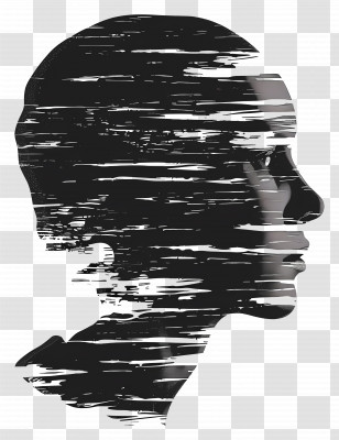 Head Silhouette - Silhouette With Distressed Texture Transparent PNG