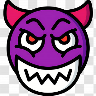 Emoji Devil - Purple Devil Emoji With Mischievous Expression Transparent PNG