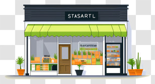 Storefront - Local Grocery Store With Fresh Produce Transparent PNG