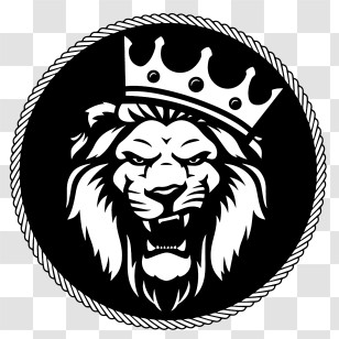 Lion Logo - Lion With Crown Emblem Transparent PNG