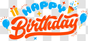 Happy Birthday - Bright And Festive Birthday Greeting Transparent PNG