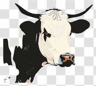 Cow - Realistic Cow Head Illustration Transparent PNG