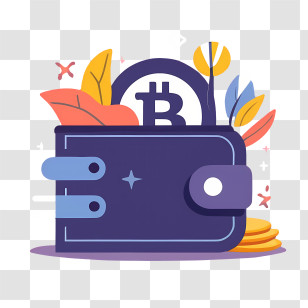 Bitcoin Wallet - Stylized Cryptocurrency Wallet Illustration Transparent PNG