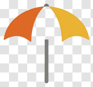 Cartoon - Yellow And Orange Umbrella Illustration Transparent PNG