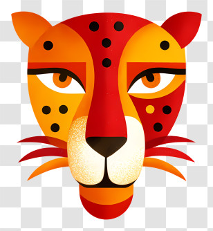 Jaguar Logo - Colorful Leopard Face Illustration Transparent PNG