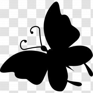 Butterfly Silhouette - Black Butterfly Silhouette On Transparent Background Transparent PNG