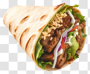 Realistic 3d Shawarma - Delicious Shawarma Wrap With Vegetables Transparent PNG