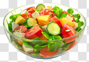 Vegetable Salad - Fresh Vegetable Salad In Bowl Transparent PNG