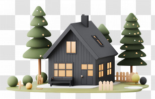 3d Home - Dark House In A Forest Setting Transparent PNG