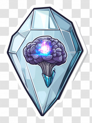 Ai Mind In Crystal - Crystal With Brain Energy Transparent PNG