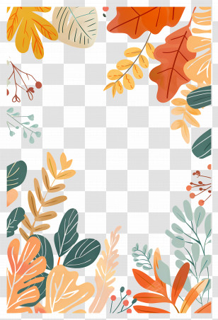 Autumn Background - Autumn Leaves Frame Decoration Transparent PNG