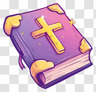 Bible - Holy Bible Cartoon Illustration With Cross Transparent PNG