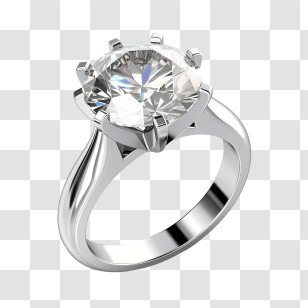 Diamond Ring - Sparkling Diamond Ring In Silver Setting Transparent PNG