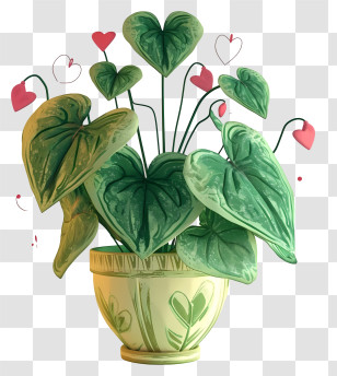 Love Plant - Heart Leaf Plant In Pot Transparent PNG