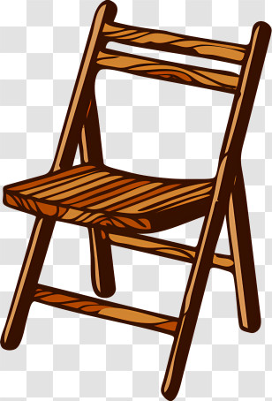Chair - Classic Wooden Folding Chair Transparent PNG