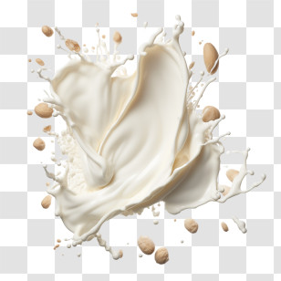 World Plant Milk Day - Milk Splash With Soybeans Transparent PNG