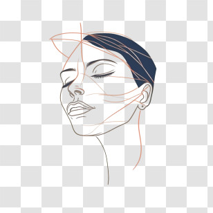 Hand Drawn Girl
 - Line Art Of A Face In Profile Transparent PNG