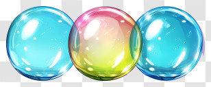 Clear Bubble - Colorful Glossy Spheres Illustration Transparent PNG