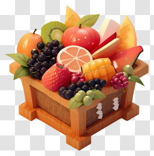 Fruit Basket - Colorful Fruit Basket Transparent PNG