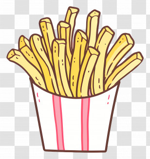 French Fries - Crispy French Fries In A Snack Box Transparent PNG