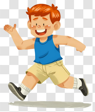 Running Boy - Running Child In Blue Transparent PNG