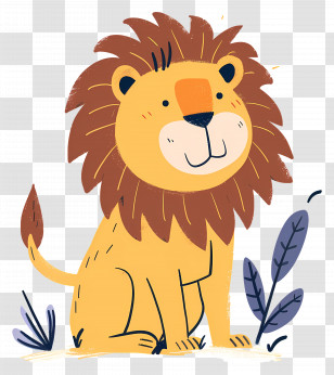 Doodle Lion - Cartoon Lion Illustration Transparent PNG