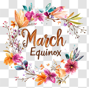 March Equinox - March Equinox With Spring Flowers Transparent PNG