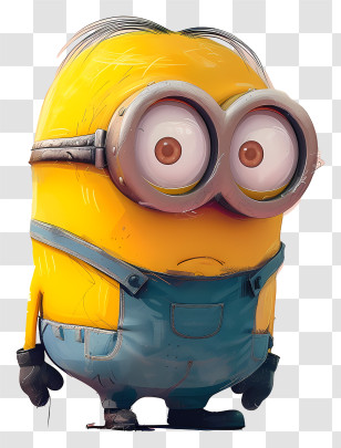 Minion - Yellow Animated Character With Goggles Transparent PNG